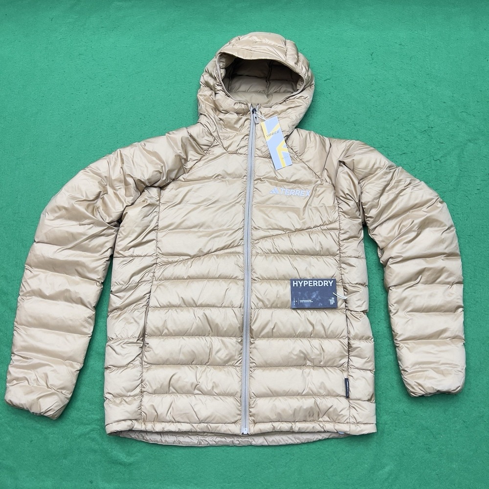 Adidas Terrex XPR Xperior Down Puffer Jacket Tan JL5561 Men's Medium NWT $250